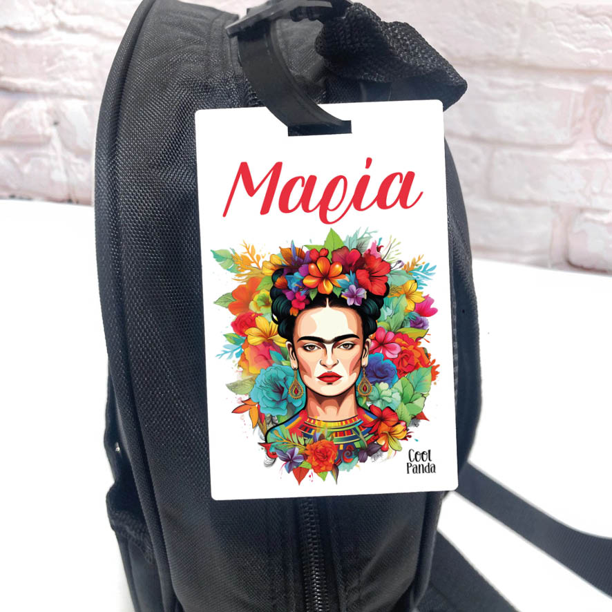 Ταμπελάκι τσάντας ξύλινο “Frida Kahlo”