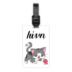 Ταμπελάκι τσάντας ξύλινο “Γατούλες και σκυλάκια”