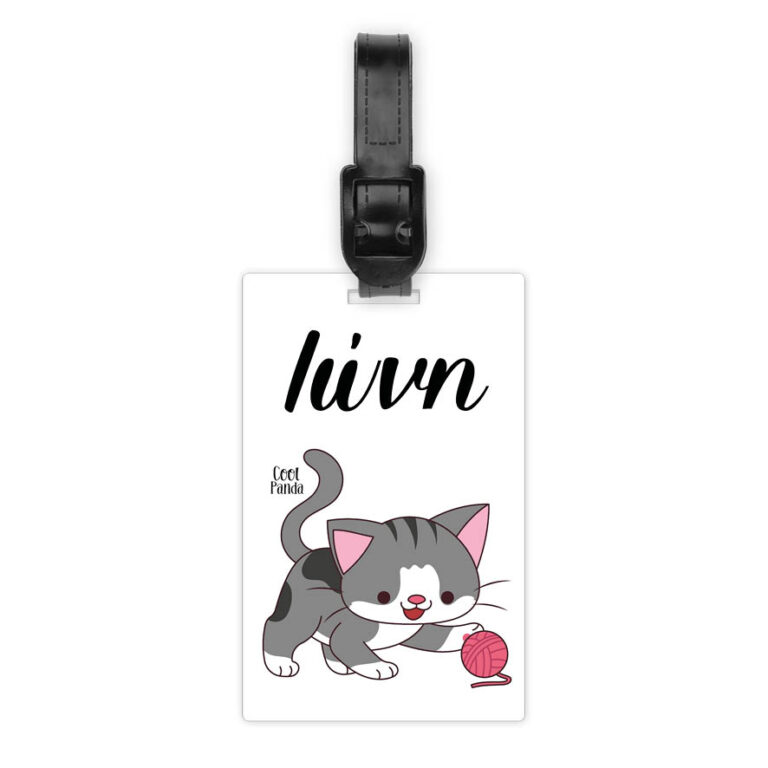 Ταμπελάκι τσάντας ξύλινο “Γατούλες και σκυλάκια”