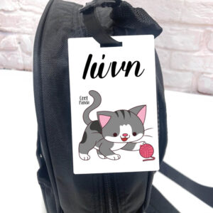 Ταμπελάκι τσάντας ξύλινο “Γατούλες και σκυλάκια”