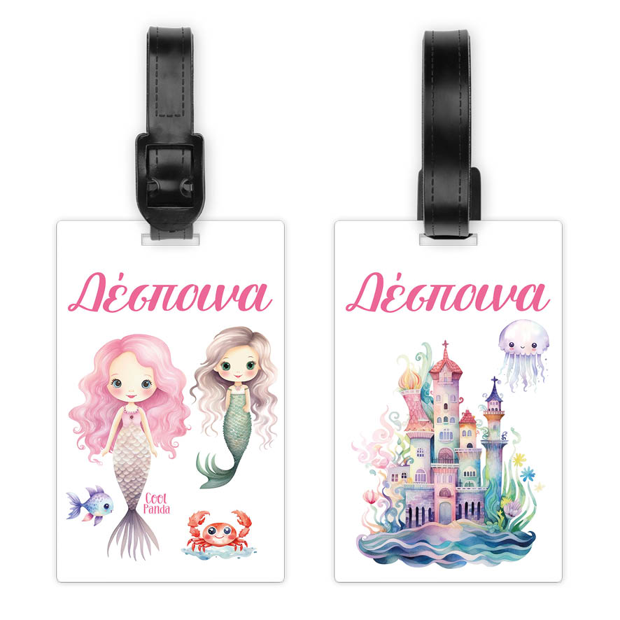 Ταμπελάκι τσάντας ξύλινο “Γοργόνες Βυθός”