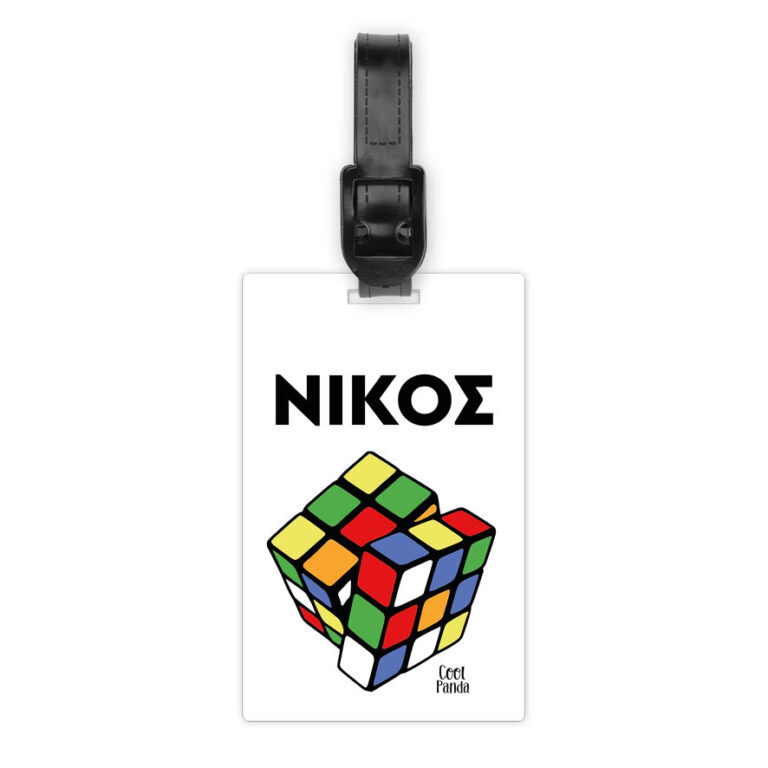 Ταμπελάκι τσάντας ξύλινο “Rubik”