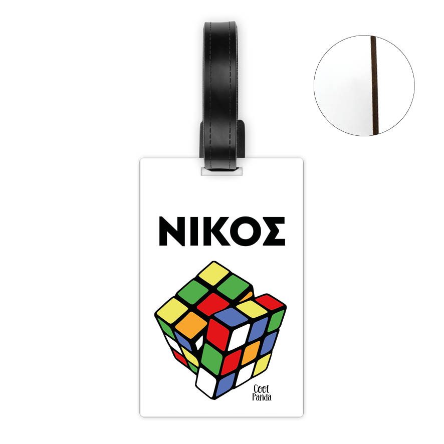 Ταμπελάκι τσάντας ξύλινο “Rubik”