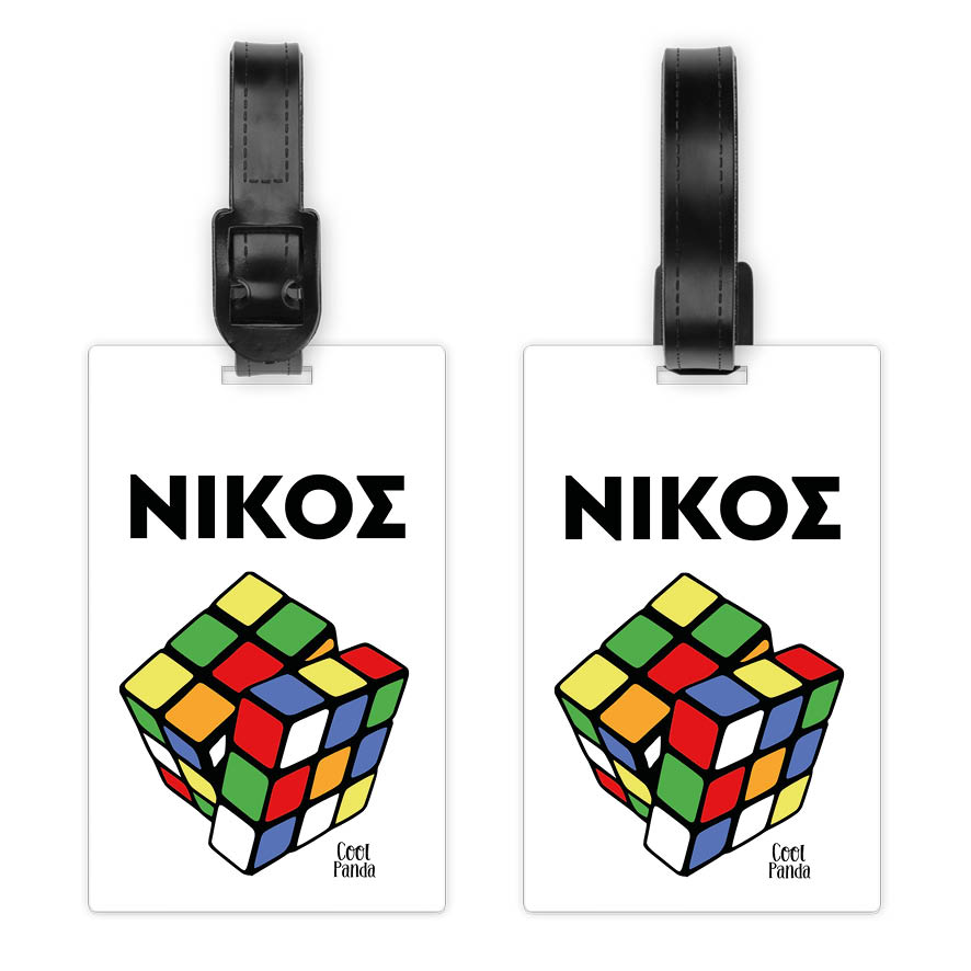 Ταμπελάκι τσάντας ξύλινο “Rubik”