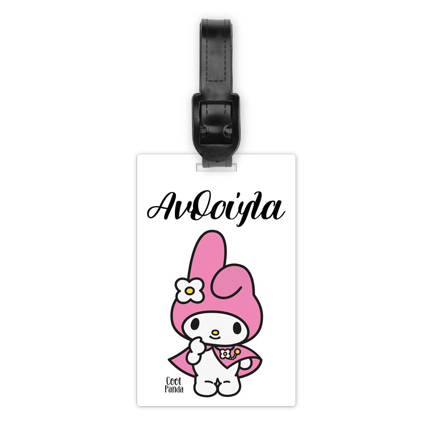 Ταμπελάκι τσάντας ξύλινο “Kuromi Pink”