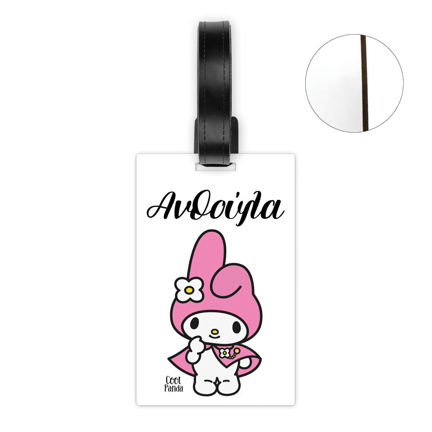 Ταμπελάκι τσάντας ξύλινο “Kuromi Pink”