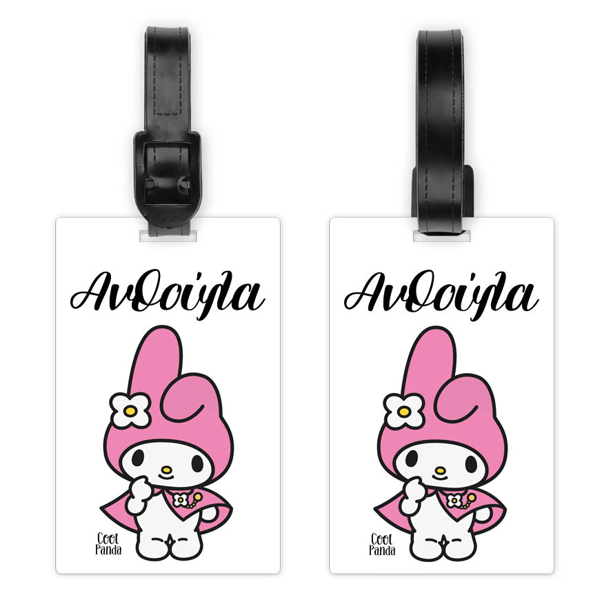 Ταμπελάκι τσάντας ξύλινο “Kuromi Pink”