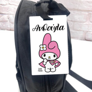 Ταμπελάκι τσάντας ξύλινο “Kuromi Pink”