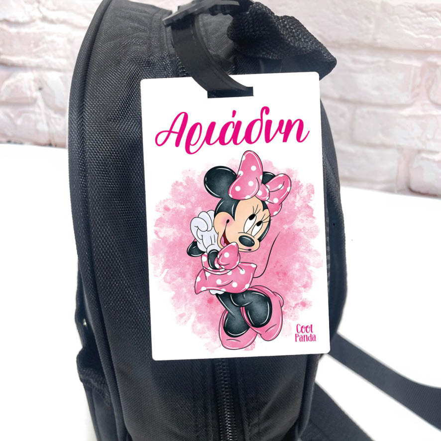 Ταμπελάκι τσάντας ξύλινο “Minnie Mouse”