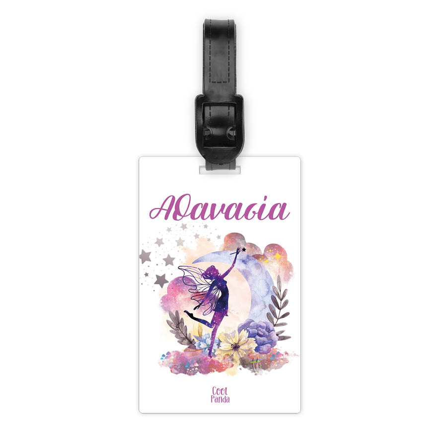 Ταμπελάκι τσάντας ξύλινο “Μωβ Νεράιδα”