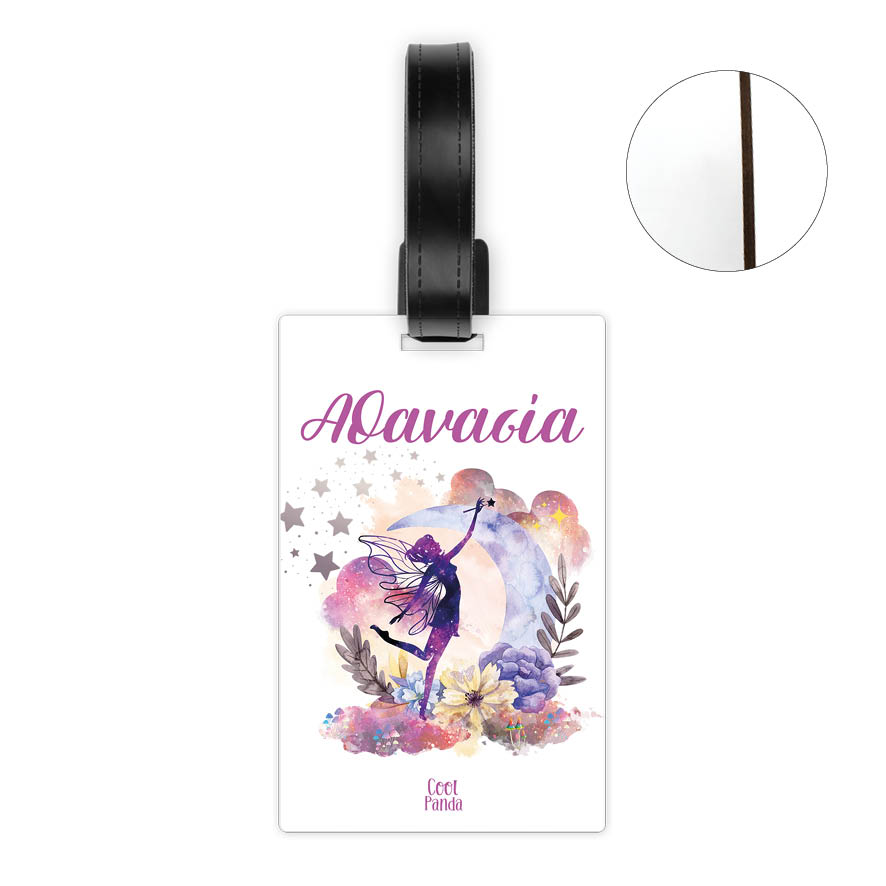 Ταμπελάκι τσάντας ξύλινο “Μωβ Νεράιδα”