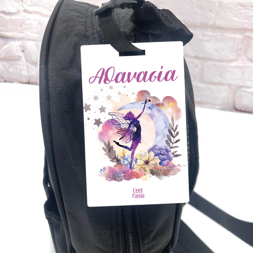 Ταμπελάκι τσάντας ξύλινο “Μωβ Νεράιδα”