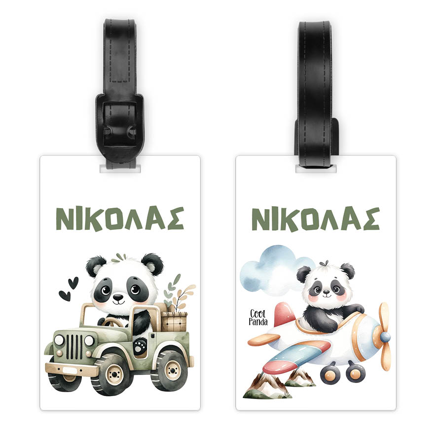 Ταμπελάκι τσάντας ξύλινο “Panda”