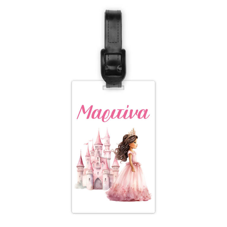 Ταμπελάκι τσάντας ξύλινο “Πριγκίπισσα με κάστρο”