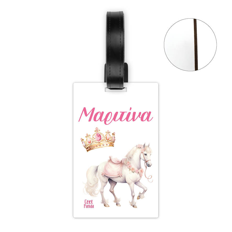 Ταμπελάκι τσάντας ξύλινο “Πριγκίπισσα με κάστρο”