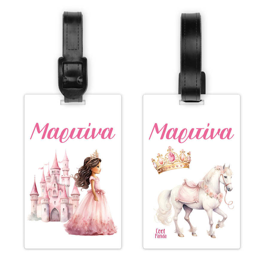 Ταμπελάκι τσάντας ξύλινο “Πριγκίπισσα με κάστρο”