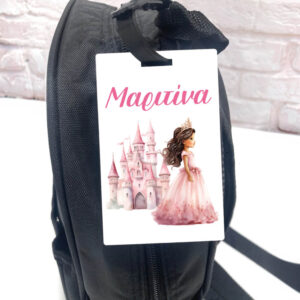 Ταμπελάκι τσάντας ξύλινο “Πριγκίπισσα με κάστρο”