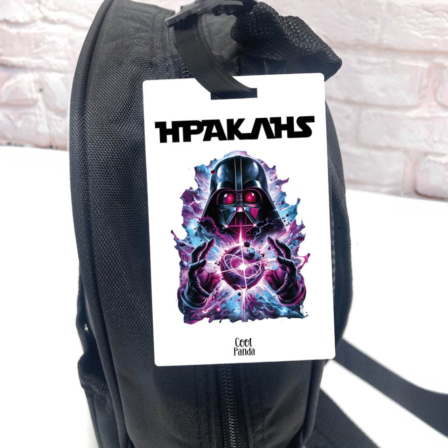 Ταμπελάκι τσάντας ξύλινο “Star Wars Purple”