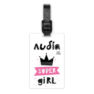 Ταμπελάκι τσάντας ξύλινο “Super Girl”