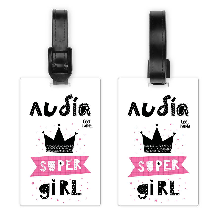 Ταμπελάκι τσάντας ξύλινο “Super Girl”