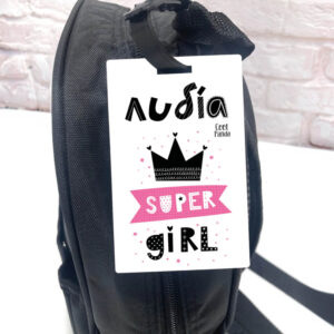 Ταμπελάκι τσάντας ξύλινο “Super Girl”