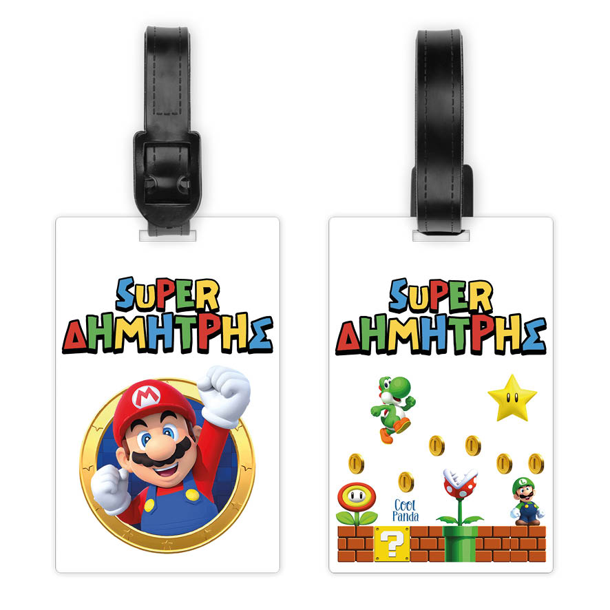 Ταμπελάκι τσάντας ξύλινο “Super Mario”
