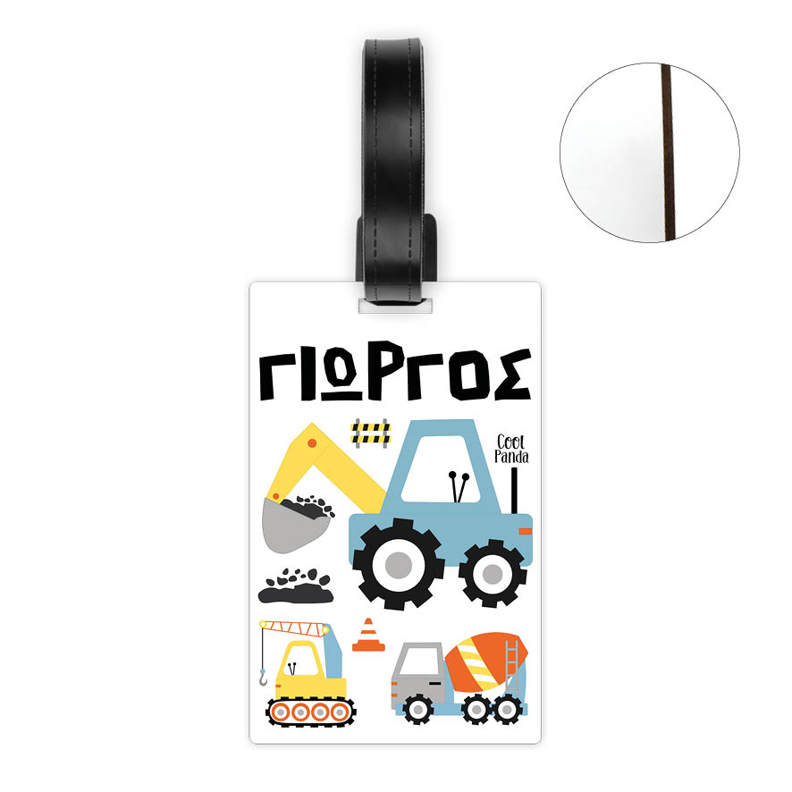 Ταμπελάκι τσάντας ξύλινο “Trucks”