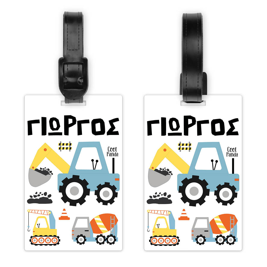 Ταμπελάκι τσάντας ξύλινο “Trucks”