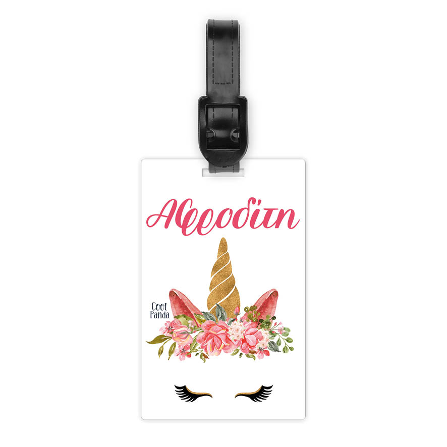 Ταμπελάκι τσάντας ξύλινο “Unicorn face”