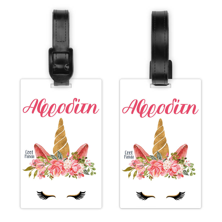 Ταμπελάκι τσάντας ξύλινο “Unicorn face”