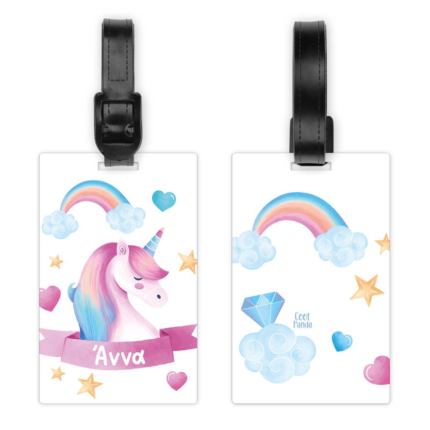 Ταμπελάκι τσάντας ξύλινο “Unicorn pink”