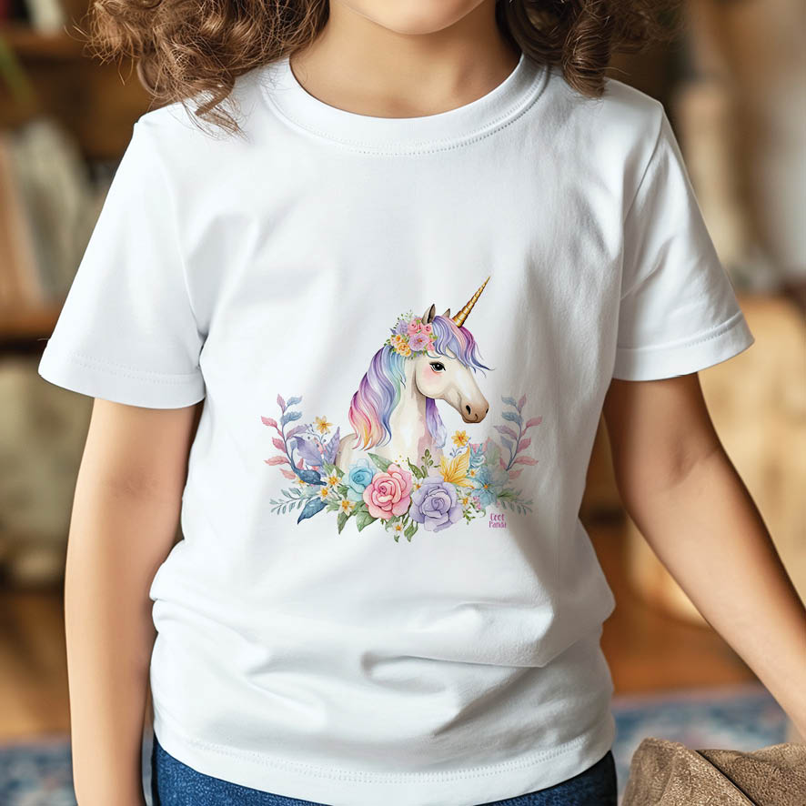 Παιδικό T-shirt “Floral Μονόκερος”