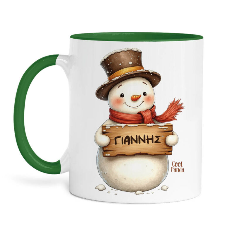 Κούπα 11oz “Χιονάνθρωπος με ταμπέλα”