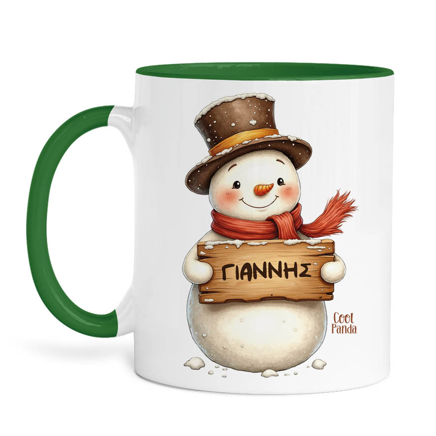 Κούπα 11oz “Χιονάνθρωπος με ταμπέλα”