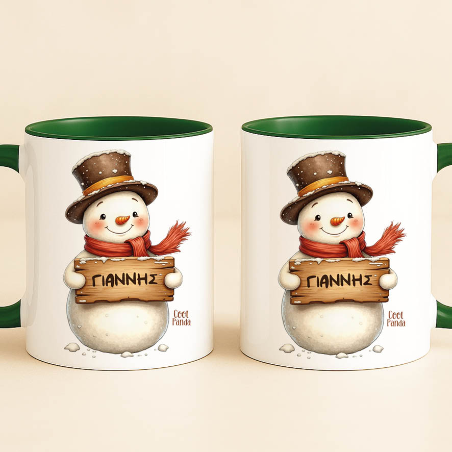 Κούπα 11oz “Χιονάνθρωπος με ταμπέλα”