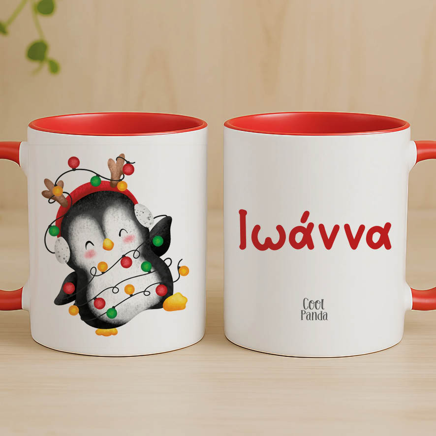 Σετ κούπα με στολίδι “Πιγκουίνος Χριστουγεννιάτικος”