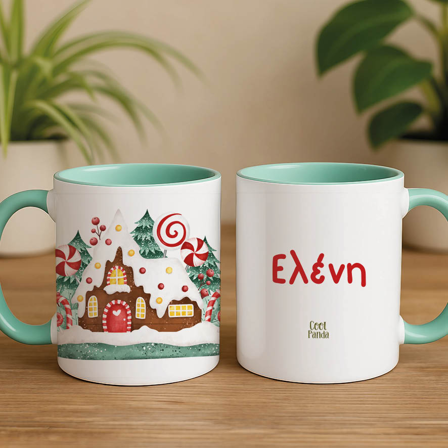 Σετ κούπα με στολίδι “Ζαχαρόσπιτο κόκκινο”