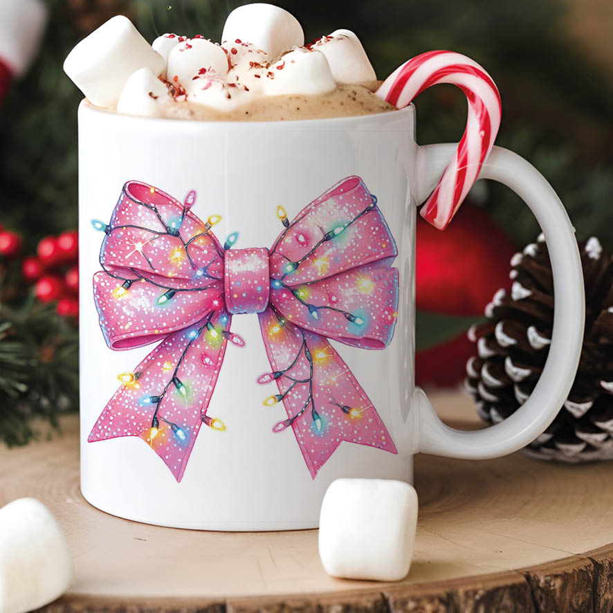 Σετ κούπα με στολίδι “Ροζ φιόγκος”