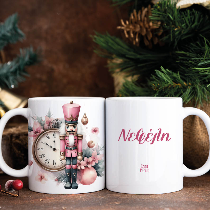 Κούπα 11oz “Ροζ Καρυοθραύστης ρολόι”