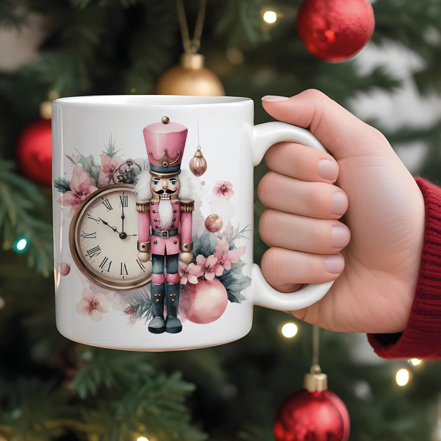 Κούπα 11oz “Ροζ Καρυοθραύστης ρολόι”