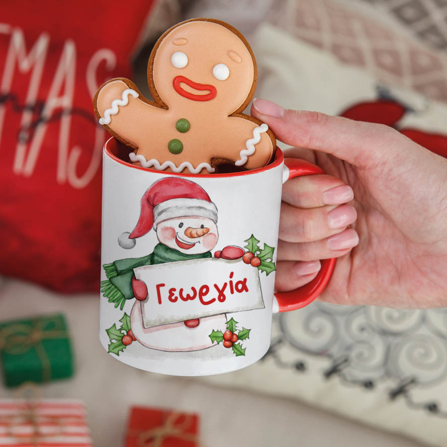 Σετ κούπα με στολίδι “Χιονάνθρωπος”