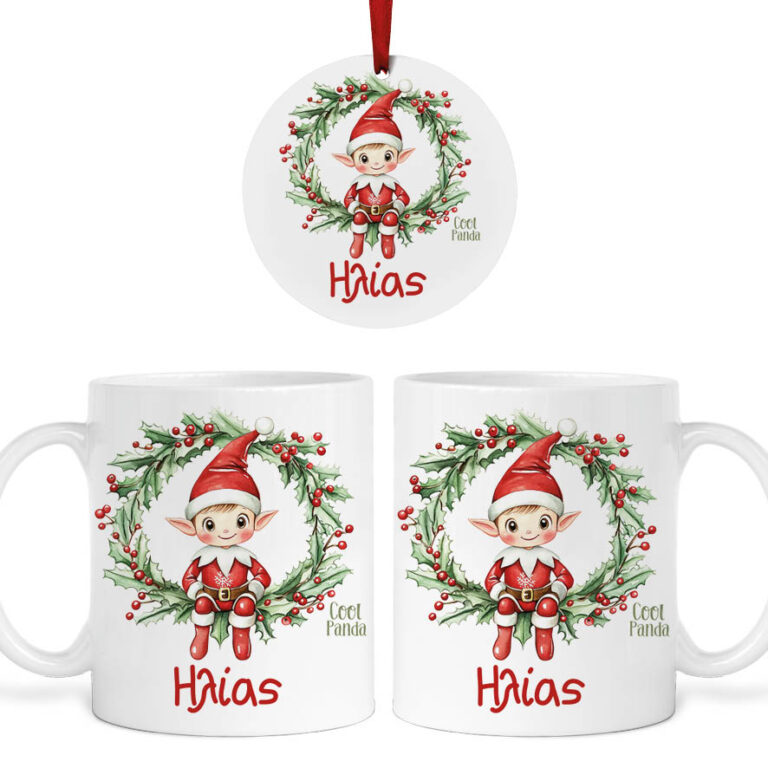 Σετ κούπα με στολίδι “Ξωτικό στεφάνι”