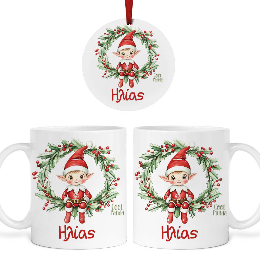 Σετ κούπα με στολίδι “Ξωτικό στεφάνι”