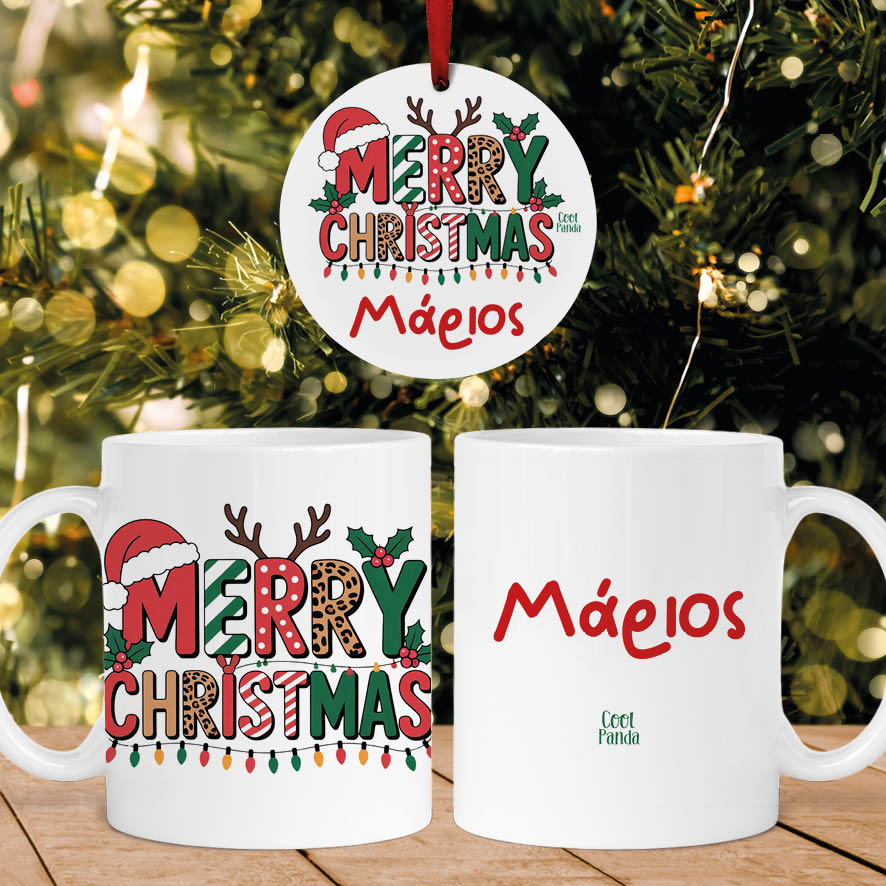 Σετ κούπα με στολίδι “Μerry Christmas”