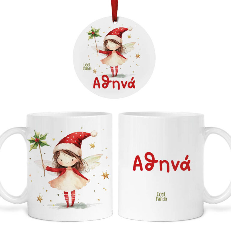 Σετ κούπα με στολίδι “Νεράιδα με ραβδί”