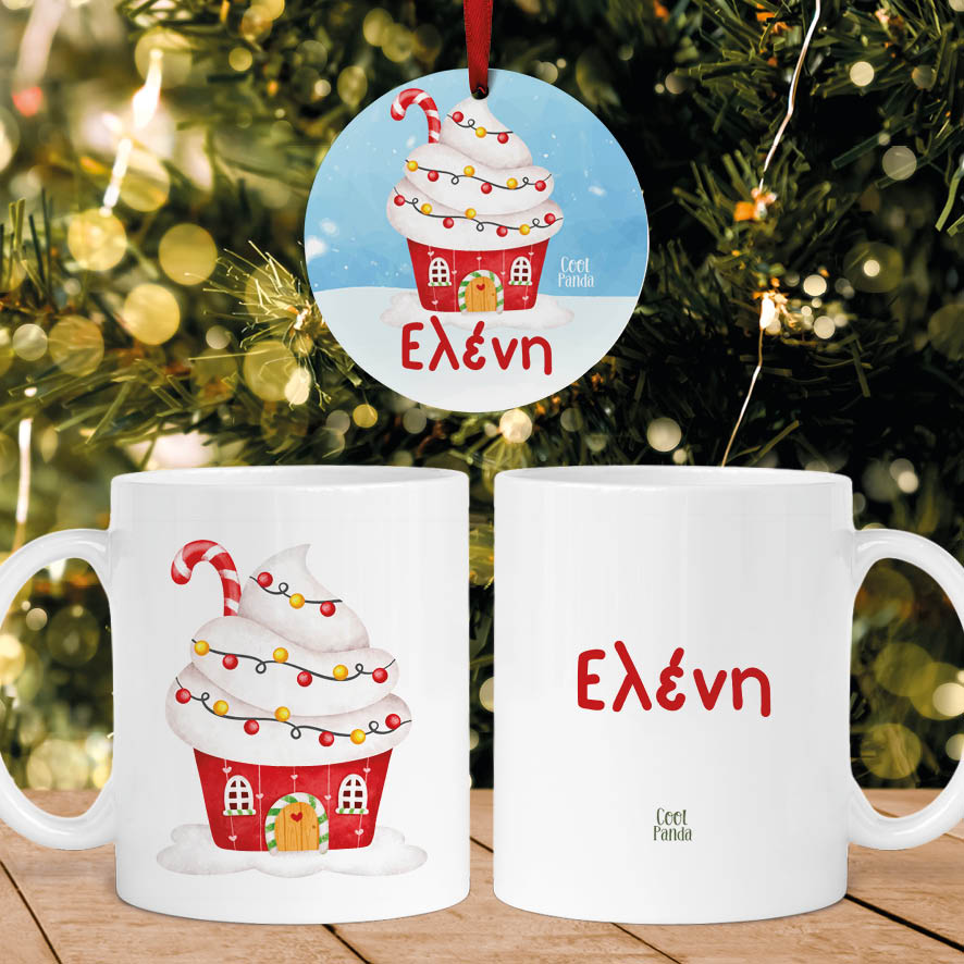 Σετ κούπα με στολίδι “Ζαχαρόσπιτο”