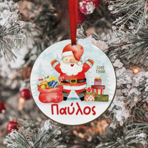 Στολίδι ξύλινο 7cm “Αγ. Βασίλης”