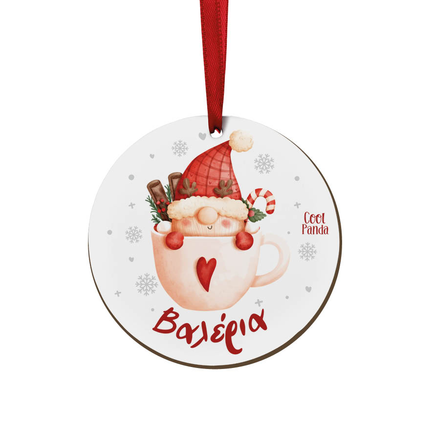 Στολίδι ξύλινο 7cm “Κούπα με γλυκά”