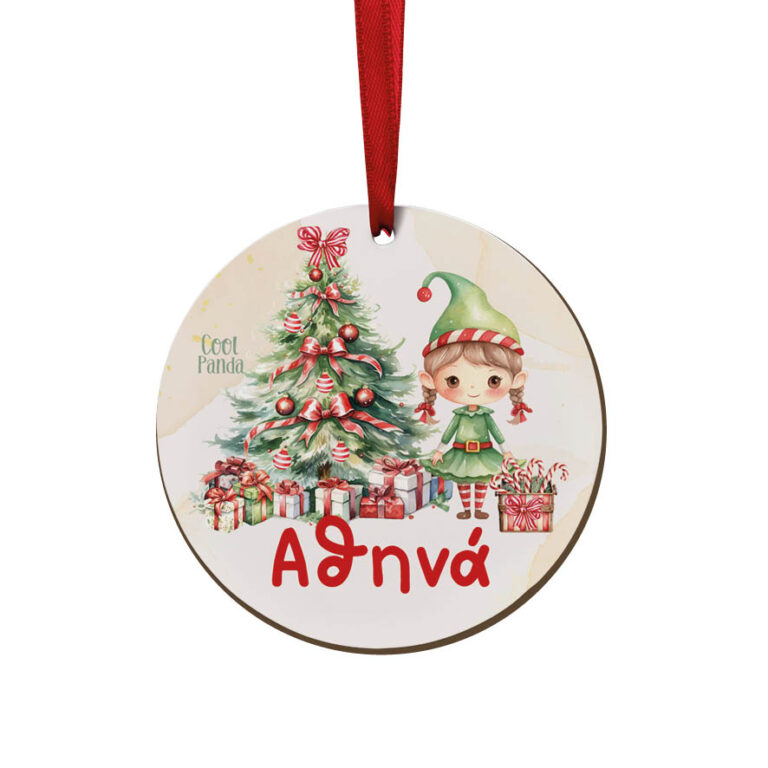 Στολίδι ξύλινο 7cm “Ξωτικό κορίτσι”