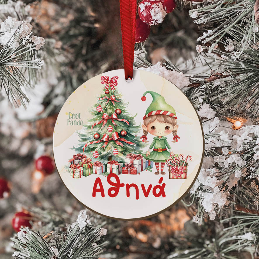 Στολίδι ξύλινο 7cm “Ξωτικό κορίτσι”